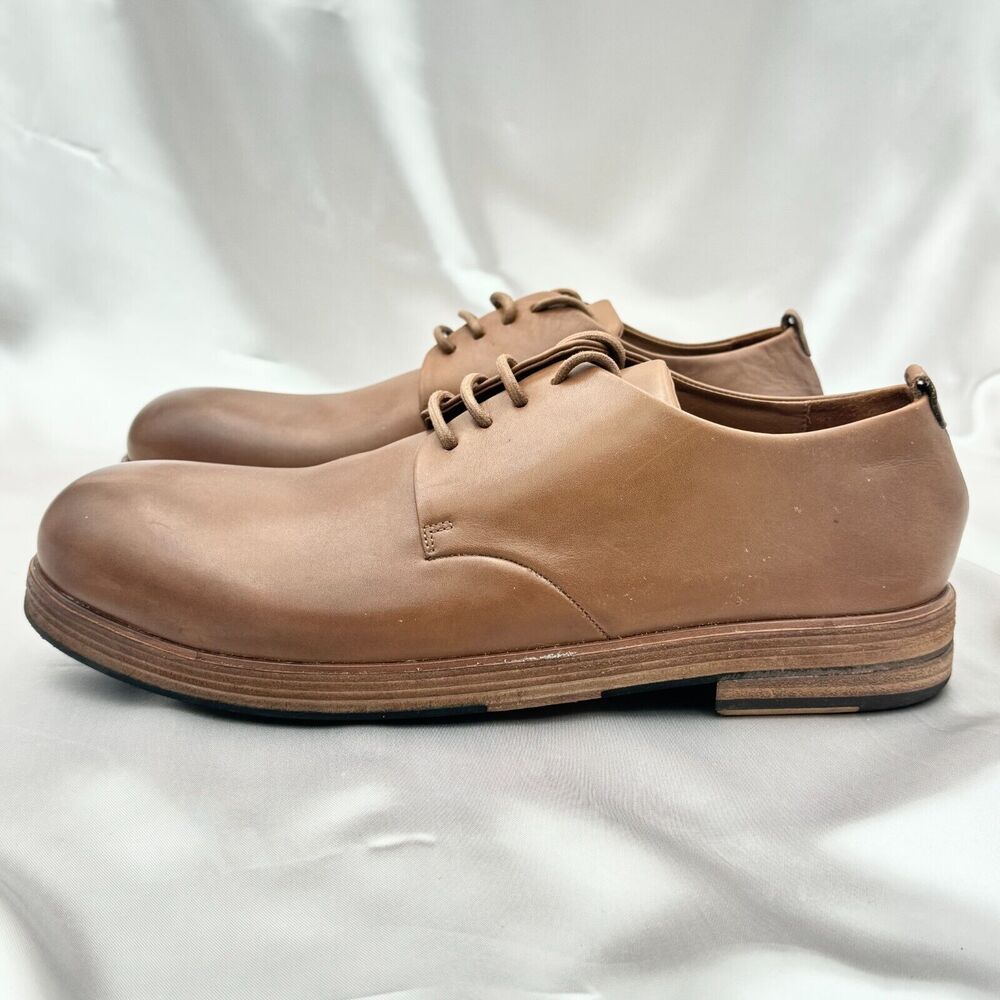 Marsèll Zucca Zeppa Braun Tan Leather Lace Up Derby Shoes Size 46 / 12 US